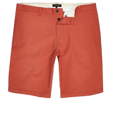 Orange slim fit shorts
